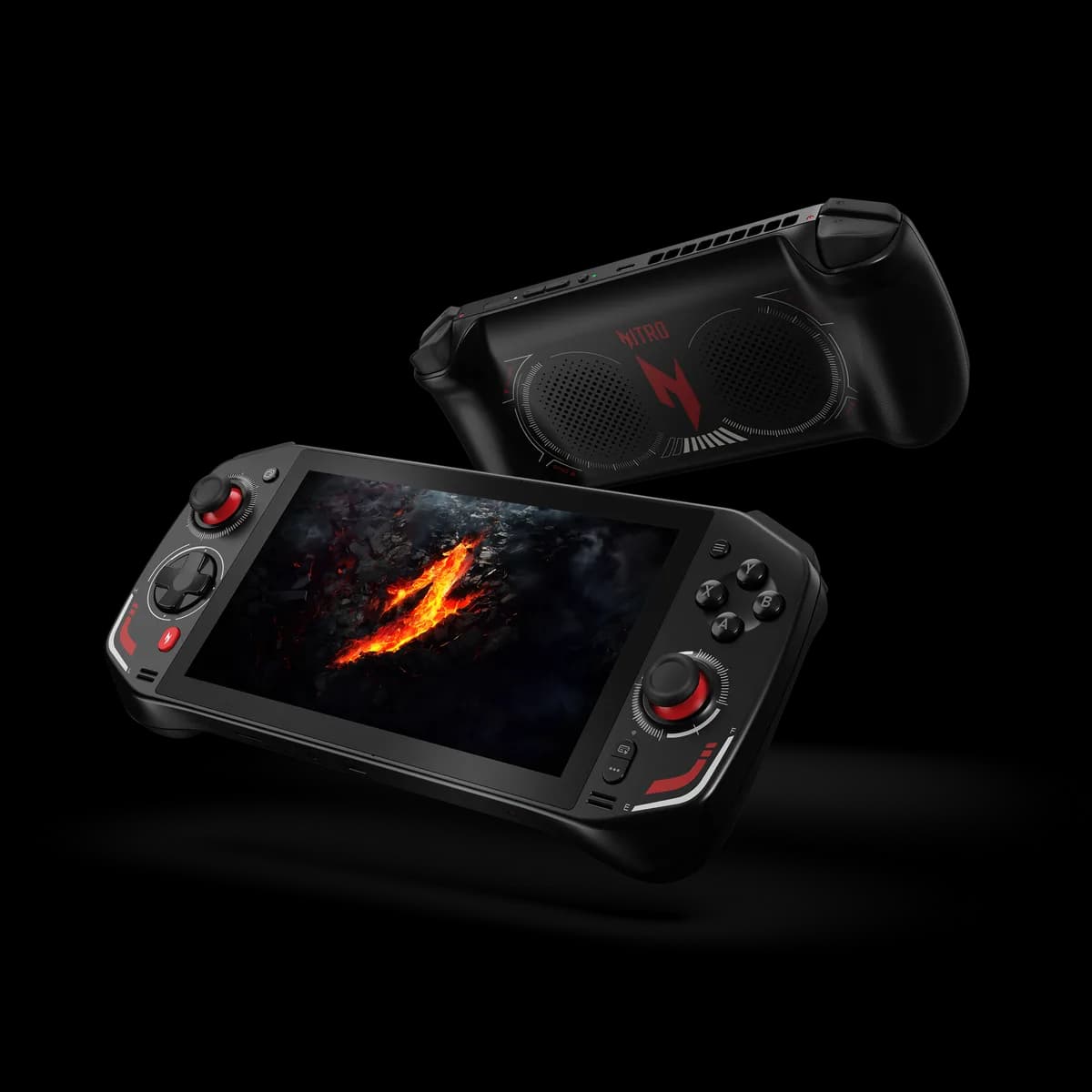 Acer Nitro Blaze 7 - Front view showing 7-inch 144Hz FHD display and compact ergonomic chassis