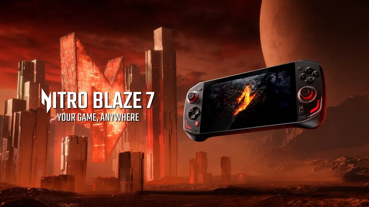 Acer Nitro Blaze 7 - Official reveal showcase highlighting handheld controls and active thermal vents